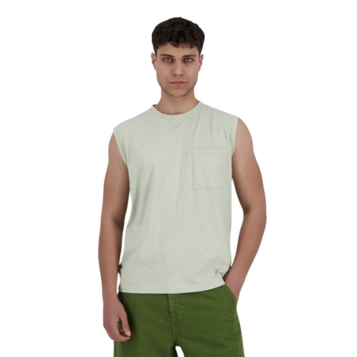 [05-010-12-102-K054-L] Débardeur flammé homme avec poche plaquée (Vert, L)