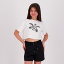 T-shirt crop fille manches courtes TORTUE