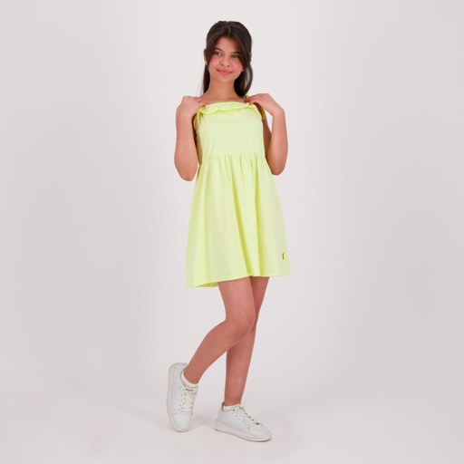 [05-010-17-100-K033-10/12A] Robe fille avec bretelles (Jaune, 10/12 A)