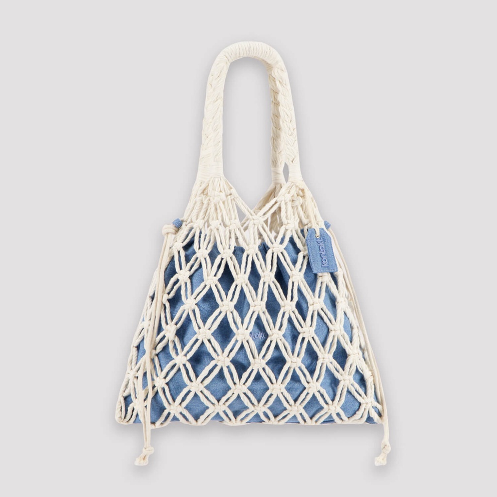 Tote en jeans et macrame