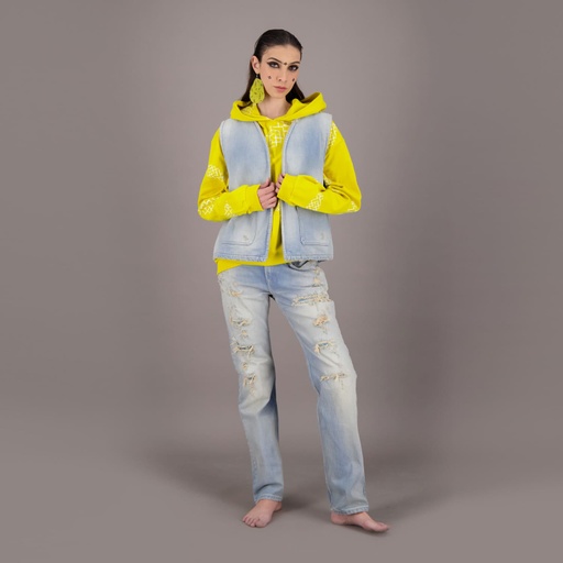 [01-010-10-094-K412-L/XL] Workwear Farmla unisexe matelassé en jeans Heavy Used Effect TNFW (L/XL)