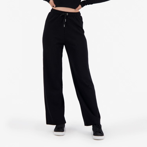 [05-010-01-064-K040-L] Pantalon côtelé femme wide leg (Noir, L)