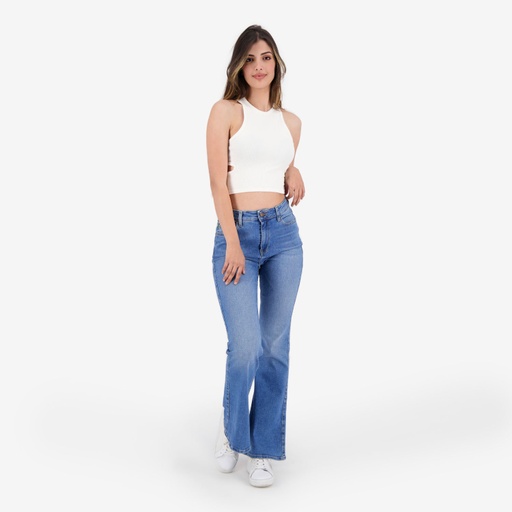 [05-010-59-014-K100-L] Top côtelé femme avec cut-out dos (Blanc Cassé, L)
