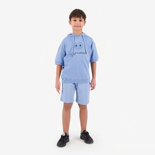 [05-010-18-071-K288-10/12A] Short garçon en molleton (Bleu Clair, 10/12A)