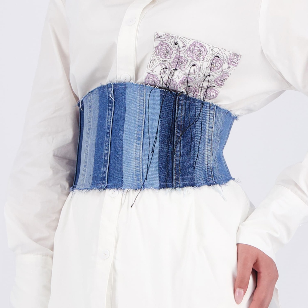 Ceinture corset femme en jeans