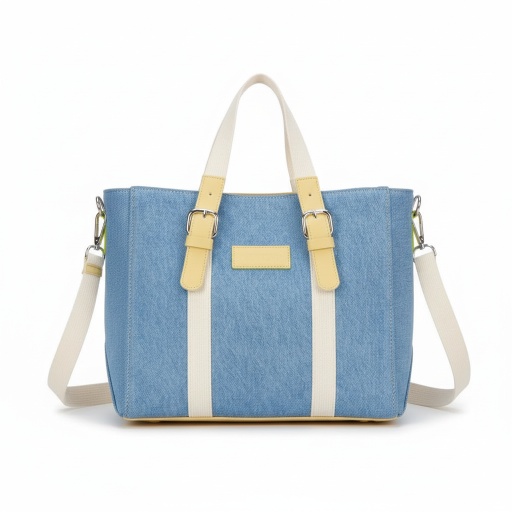 Mini cabas femme en jeans et cuir