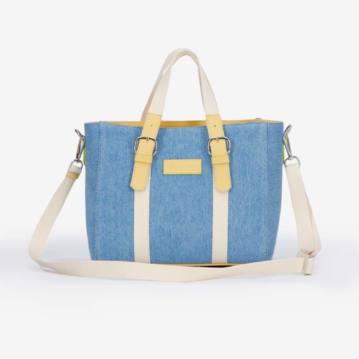 Mini cabas femme en jeans et cuir