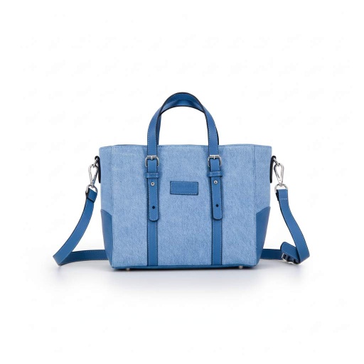 Mini cabas femme en jeans et cuir