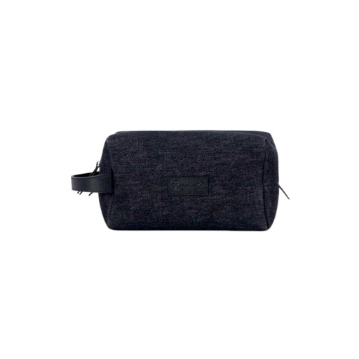 [99-010-116-001-K983] Trousse de toilette homme en jeans et cuir (Jeans Bleu Foncé &amp; Cuir Bleu Foncé)