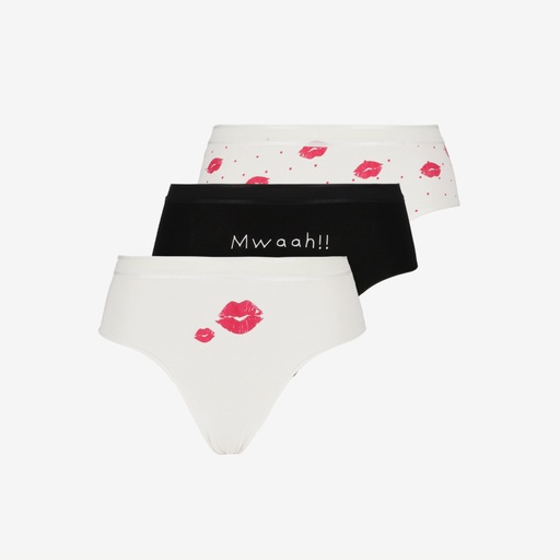 [05-010-141-001-K988-L] Lot de 3 Cheeky femme en coton (L)