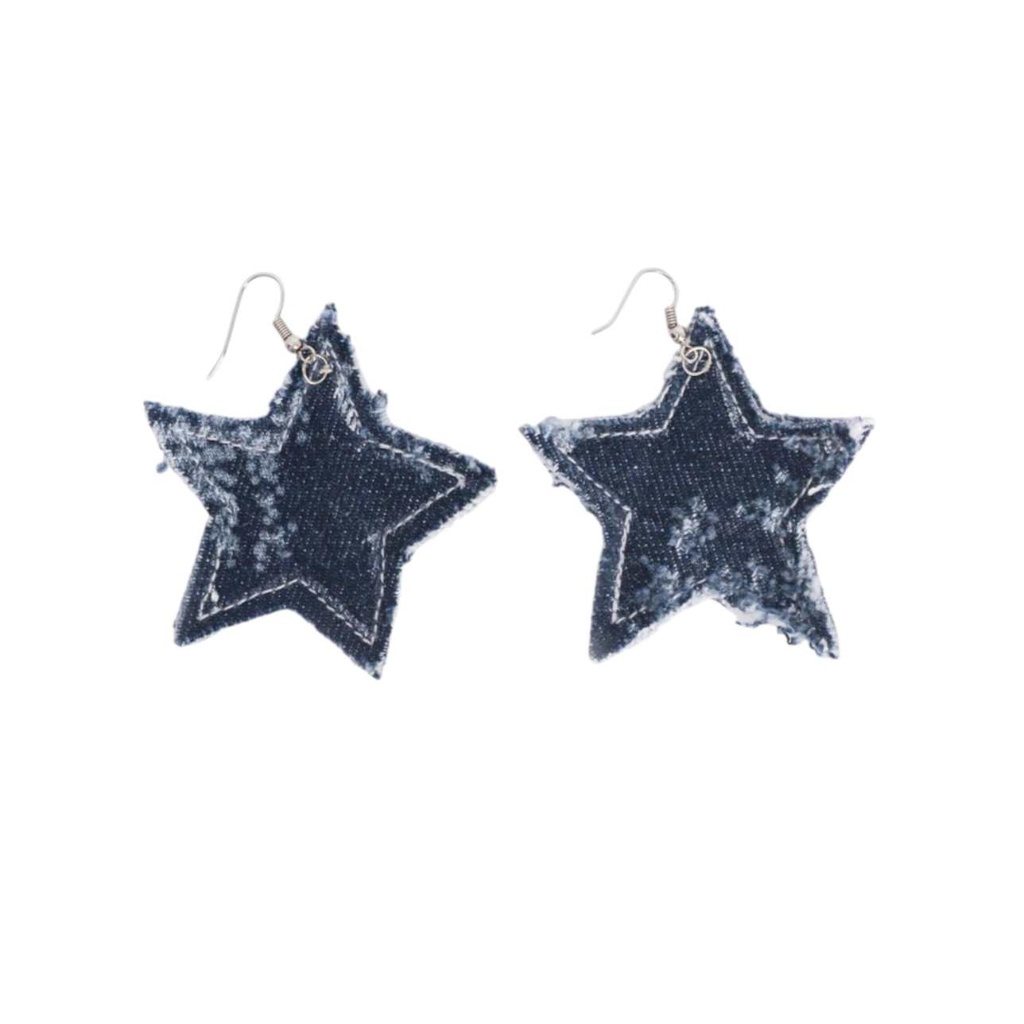 Boucle d'oreille étoile en denim