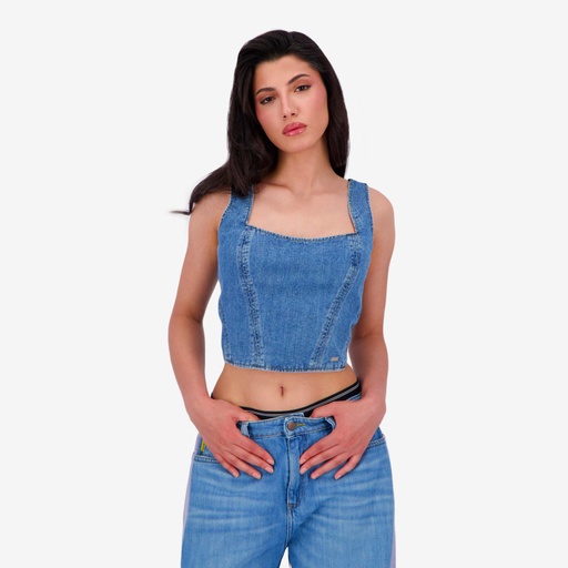[01-010-59-008-K994-L] Upcycling top femme jeans V1 (L)