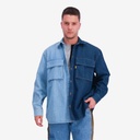 Upcycling chemise workwear homme en jeans bi-couleur - WAAD V2
