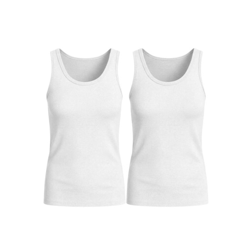[05-010-19-031-K000-L] Lot de 2 Singlets homme en coton pur (Blanc, L)