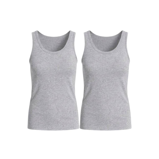 [05-010-19-031-K025-L] Lot de 2 Singlets homme en coton pur (Gris Chiné, L)