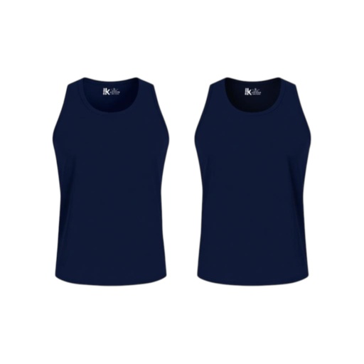 [05-010-19-033-K015-3XL] Lot  de 2 Singlets homme grandes tailles en coton pur (Bleu Marine, 3XL)