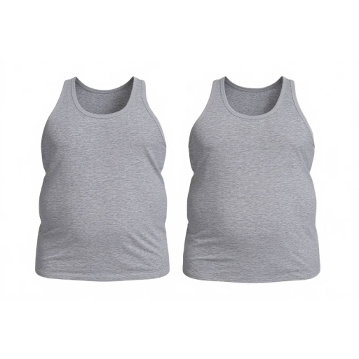 [05-010-19-033-K025-3XL] Lot  de 2 Singlets homme grandes tailles en coton pur (Gris Chiné, 3XL)