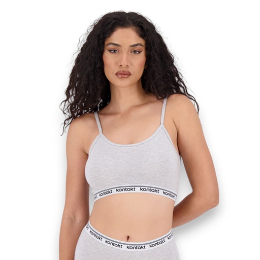 [05-010-55-003-K025-L] Brassière femme en coton stretch (Gris Chiné, L)