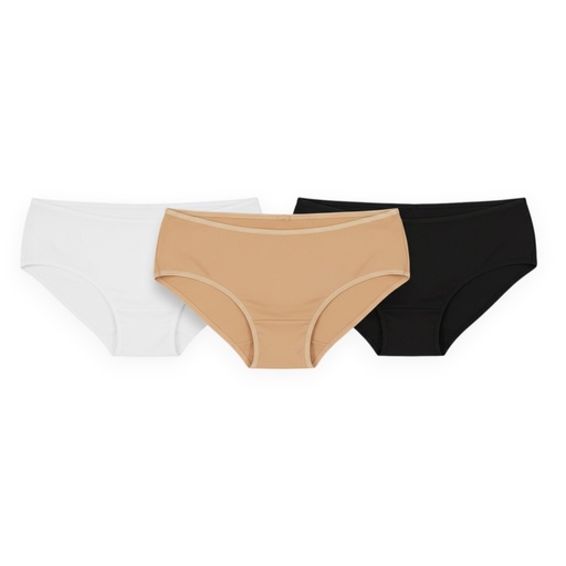 [05-010-20-053-K1009-L] Lot de 3 Slips taille basse femme en microfibre extensible (L)