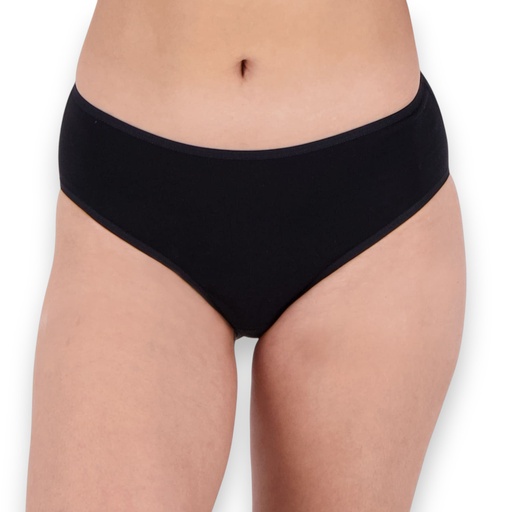 [05-010-20-54-K040-L] Slip taille Haute femme  en coton bio (Noir, L)
