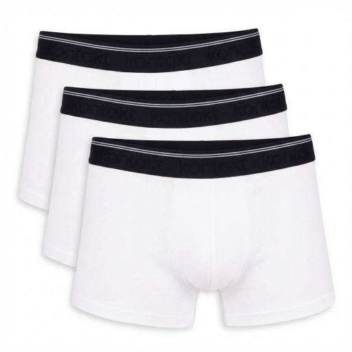 [05-010-06-041-K000-L] Lot  de 3 boxers homme en coton stretch (Blanc, L)