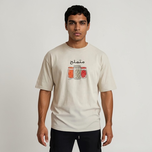 [05-010-02-825-K005-L] T-shirt homme oversized manches courtes متملح (L)