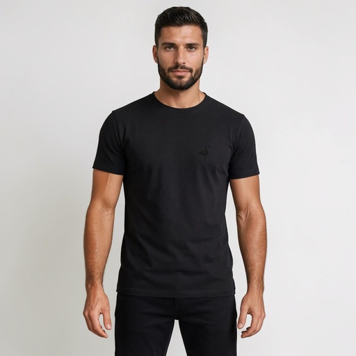 [05-010-02-826-K040-L] T-shirt homme manches courtes avec broderie (L)