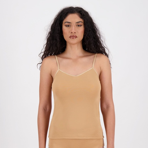 [05-010-08-039-K1008-L] Caraco femme col V en microfibre extensible (Gold, L)