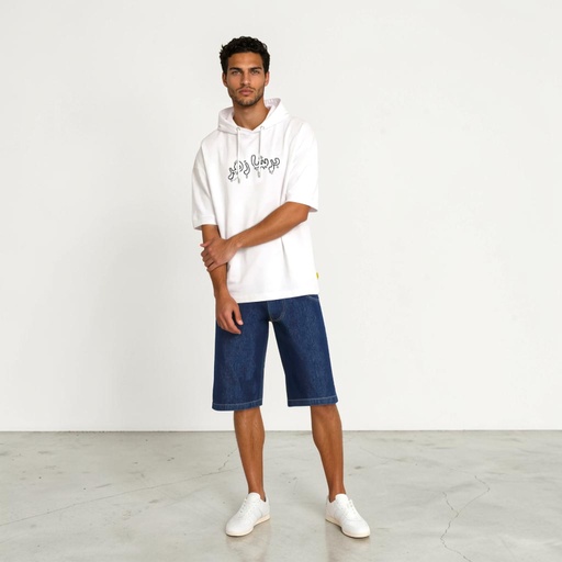 Bermuda baggy  homme en jeans-BADER