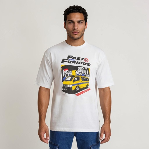 T-shirt oversized unisexe manches courtes FAST AND FURIOUS