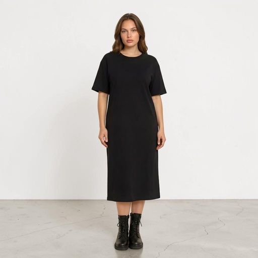 [05-010-17-118-K040-L] Robe maxi femme manches courtes avec broderie (L)
