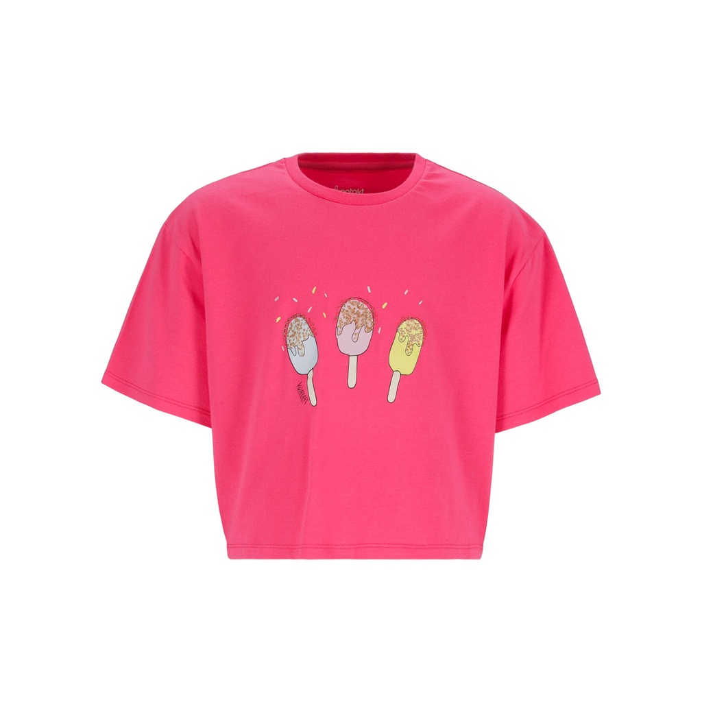 T-shirt sur taille fille manches courtes  Glâces Paillétés