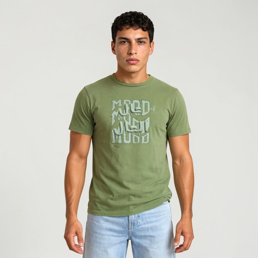 [05-010-02-846-K903-L] T-shirt homme manches courtes délavé MOOD عال العال (L)