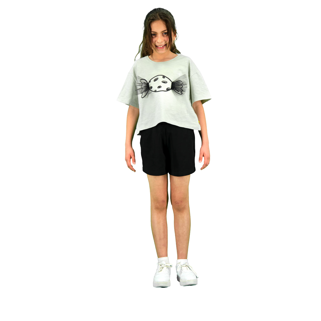 T-shirt sur taille fille manches courtes Haloua