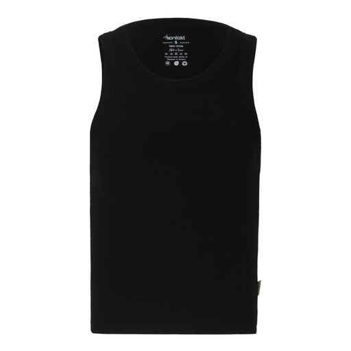 [05-010-59-016-K040-L] Top côtelé femme avec broderie (Noir, L)