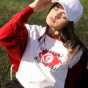 T-shirt unisexe manches  courtes contrasté  نسور قرطاج ديما فالعلالي