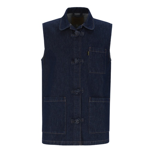 [01-010-10-133-K490-L] Dengri unisexe sans manche KEHNA (Jeans Bleu Foncé, L)