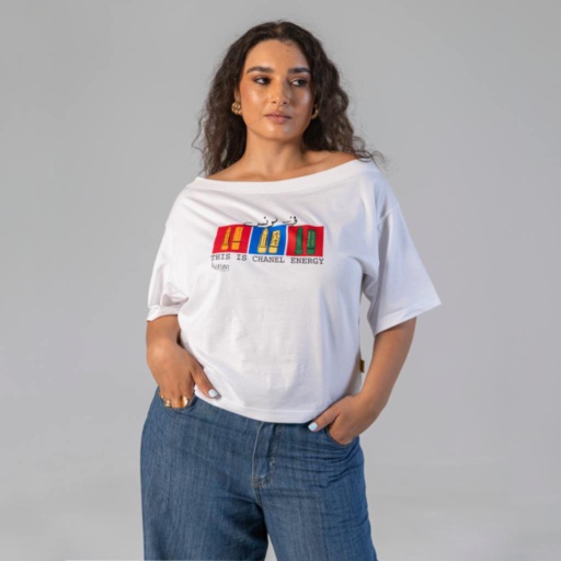 [05-010-02-882-K000-L] T-shirt col bateau femme manches courtes CHANNEL تونسي (L)