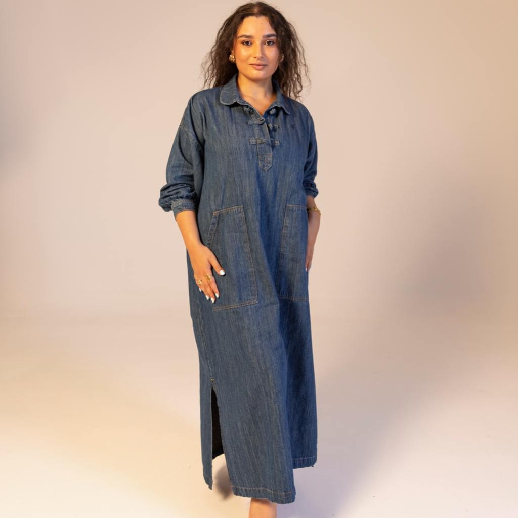 Robe chemise longue femme en lin