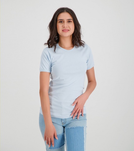 T-shirt côtelé femme manches courtes basic