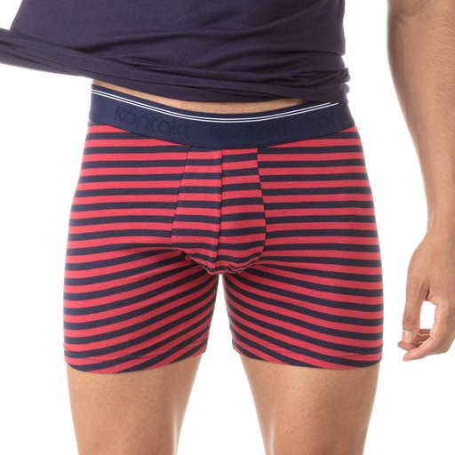 Boxer rayé homme en coton stretch