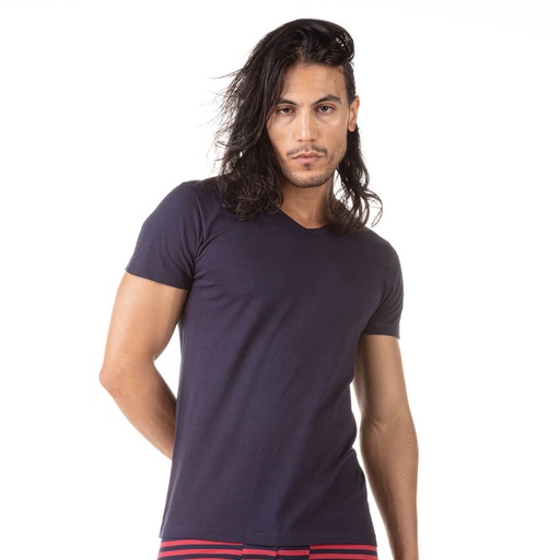 T-shirt homme col V en coton pur