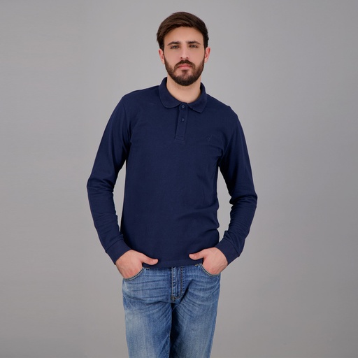 Polo homme manches longues avec broderie