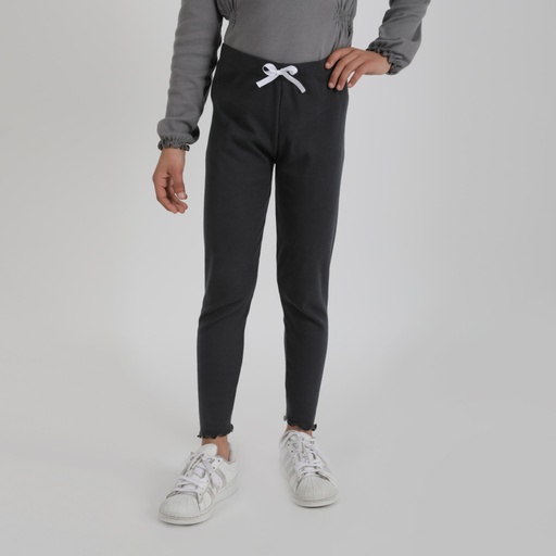 Legging fille côtelé bord franc