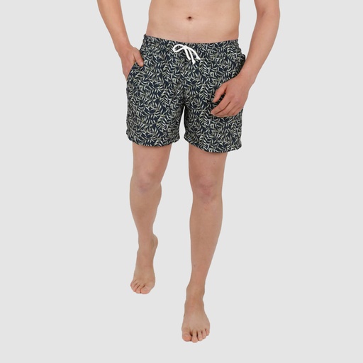 Short de bain homme court imprimé feuille de palmier