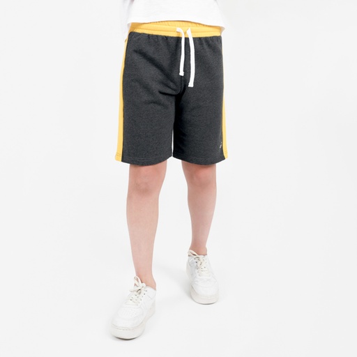 Short garçon en molleton avec bande coté