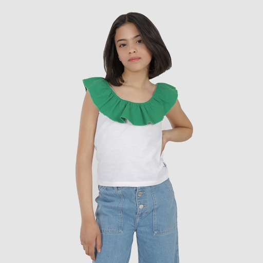 Débardeur fille à volant