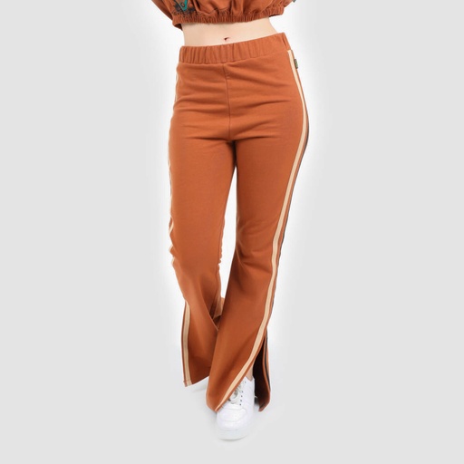 Jogger flare femme avec bande contrasté