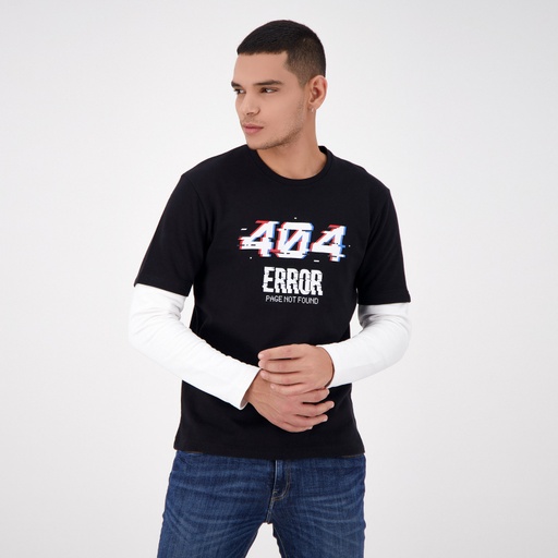 T-shirt homme double manches 404 ERROR