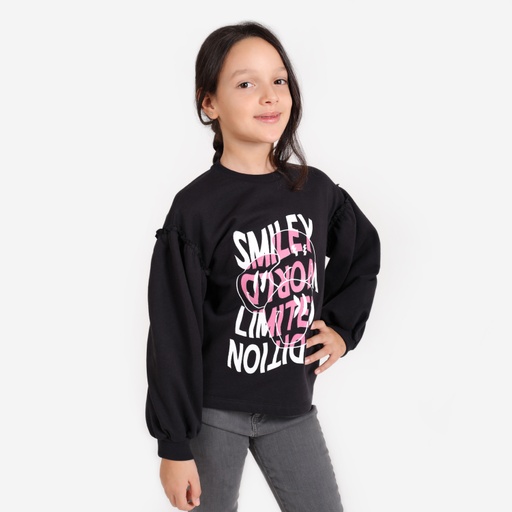 Sweat fille avec manches tombantes SMILEY WORLD LIMITED EDITION